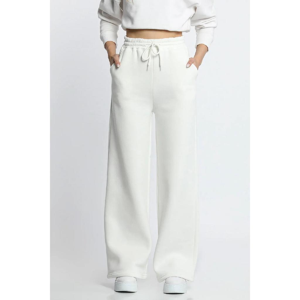 Women's Trend With Plenty Of Trotting Modal Fabric Tracksuit Six Double Pockets Wide Leg Sides With White Lane
