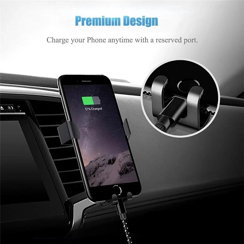 Gravitationsbilhållare Auto Luftventilsfäste Klämfäste Mobilhållare Ingen Magnetisk GPS Mobiltelefonställ för IPhone 14 Xiaomi Samsung