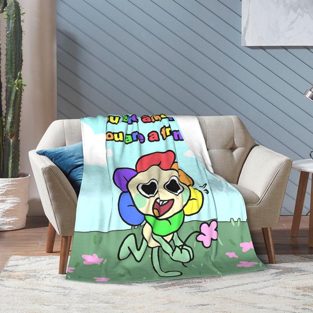 Tecknad Dandy Astros Dandys Värld Spelfilt Multi-storlek Mjuk Luddig Plysch Pläd för Soffa Soffa och Säng