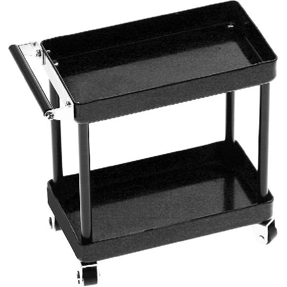 Cart Shelf, 2 Tier Metal Tools Trolley Superb Craftsmanship Easy To Assemble and Disassemble for Placing Bolts,Screws(black)