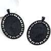 5pcs 30x40mm Inner Size Antique Silver Plated and Bronze and Black Cabochon Base Setting Charms Pendant