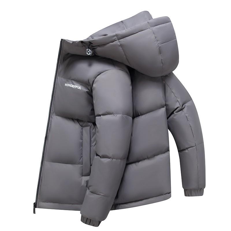 Mens Hooded Down Jacket Winter Short Puffer Coat 90% White Duck Warm Lightweight Daily Wear