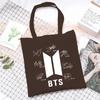 Korean Style Printed Canvas Tote Bag for Women Men Large Capacity Commuter Shoulder Handbag Fashionable Daily Outing Purse KTB