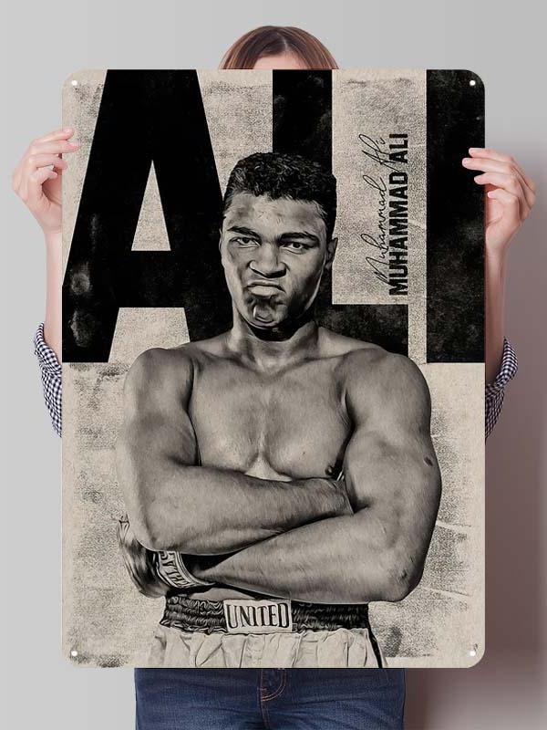 Muhammad Ali Bokser Metalowe Plakaty Dekoracyjne do Dekoracji Pokoju Niestandardowe Bokserskie Metalowe Tabliczki Cyny do Dekoracji Ściennej Retro Dom Mężczyźni