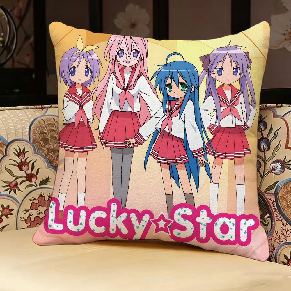 Lucky SStar ANIME Pillow Case Pillowcase Doublesided Printed Sofa Cushion Bedroom Headboard Pillow