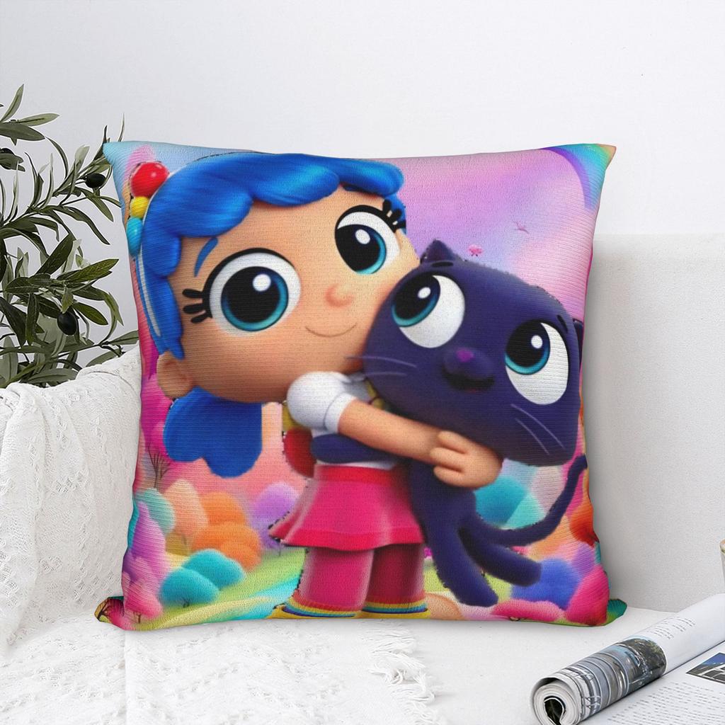 Federe Quadrate Cartone Animato Regni Arcobaleno Poliestere Divano Re Arcobaleno Zee Grizelda Federa Decorativa Copricuscino