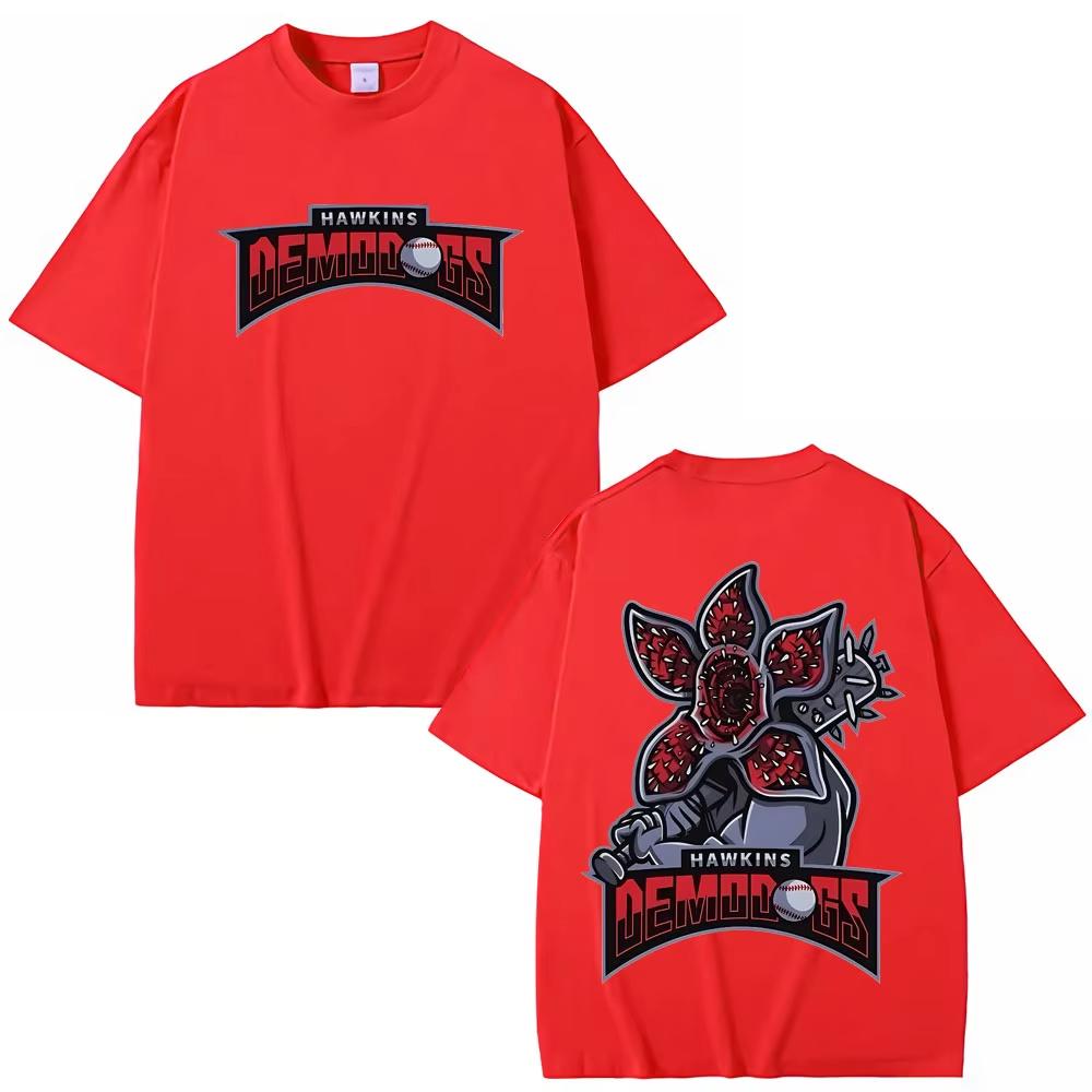 American TV Series Eddie Munson Demogorgon Hawkins Tshirt Cannibal Flower Monster Graphic Fashion Harajuku Women Short Sleeves