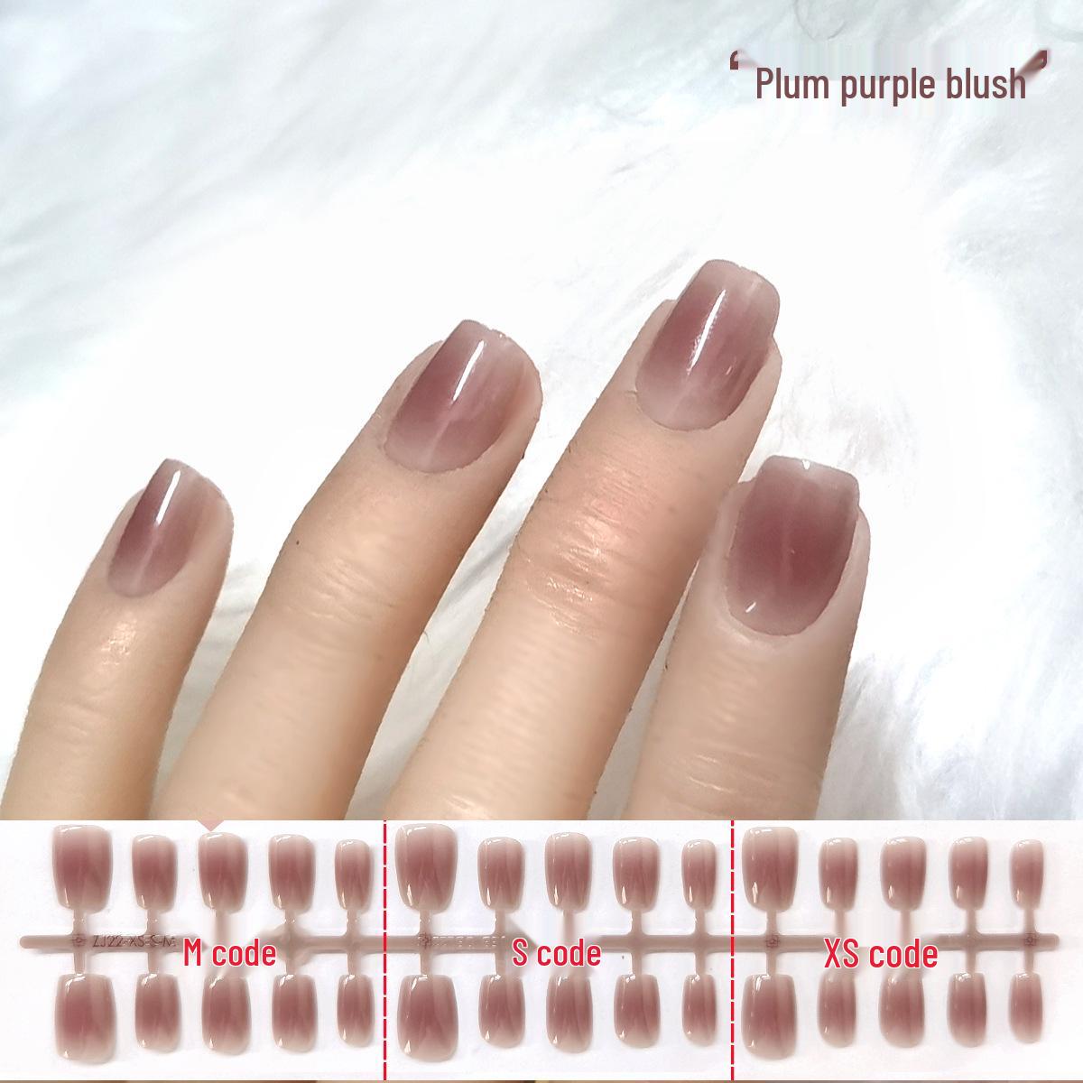 

Plum Purple Creaseless Velvet Matte Nail Stickers - Short, Full Cover, Ultra-Thin