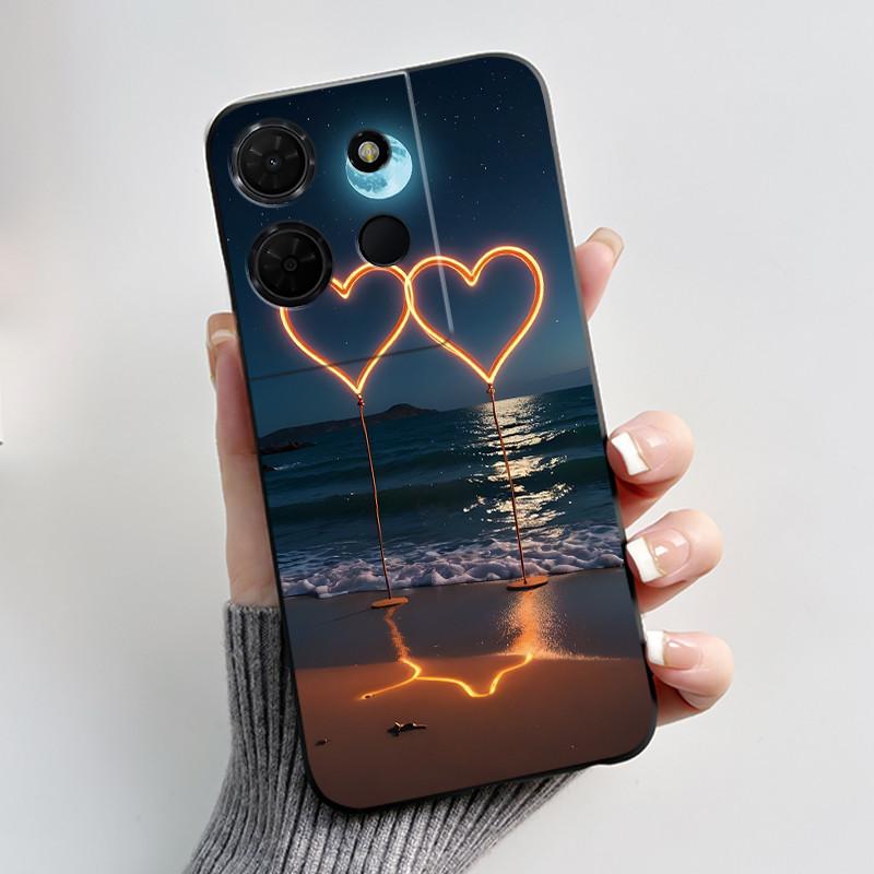 For TCL 503 K33 T513Z K32 T513W Case Luxury Cute Love Rabbit Funny Black Matte Soft Silicone Back Cover Shockproof Phone Case