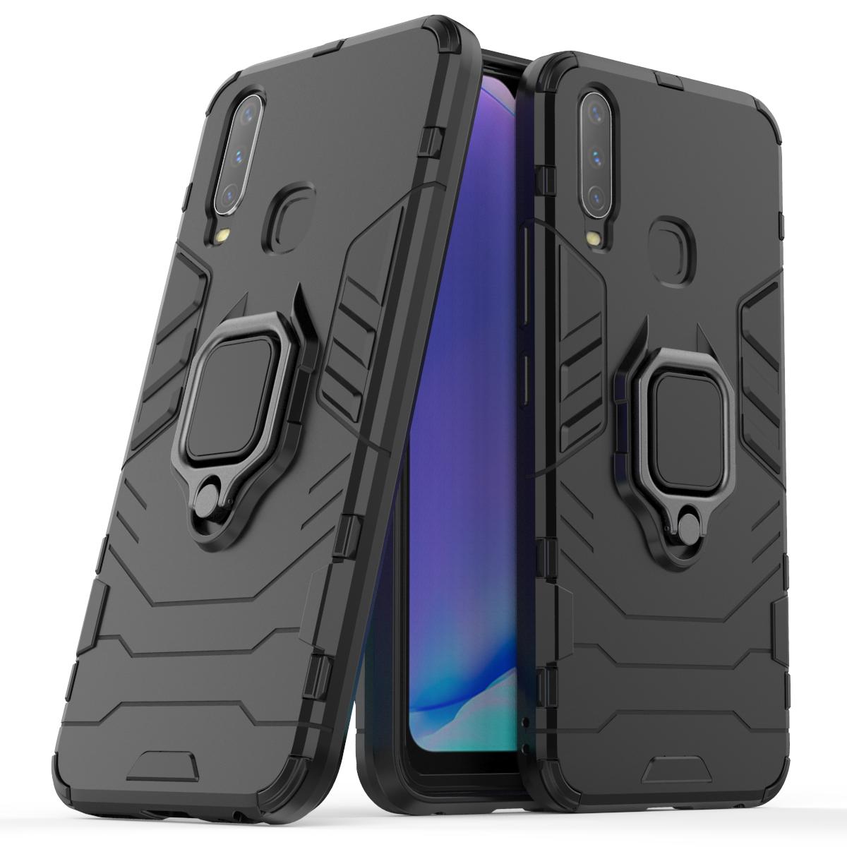 Противоударный чехол для VIVO Y02S Y3 Y5S Y7S Y9S Y11 Y12 Y15 Y16 4g Y17 Y19 Y20 Y21 4g Y27 Y30 Y31S чехол-подставка для телефона с кольцом For VIVOY31 4GIndia чёрный