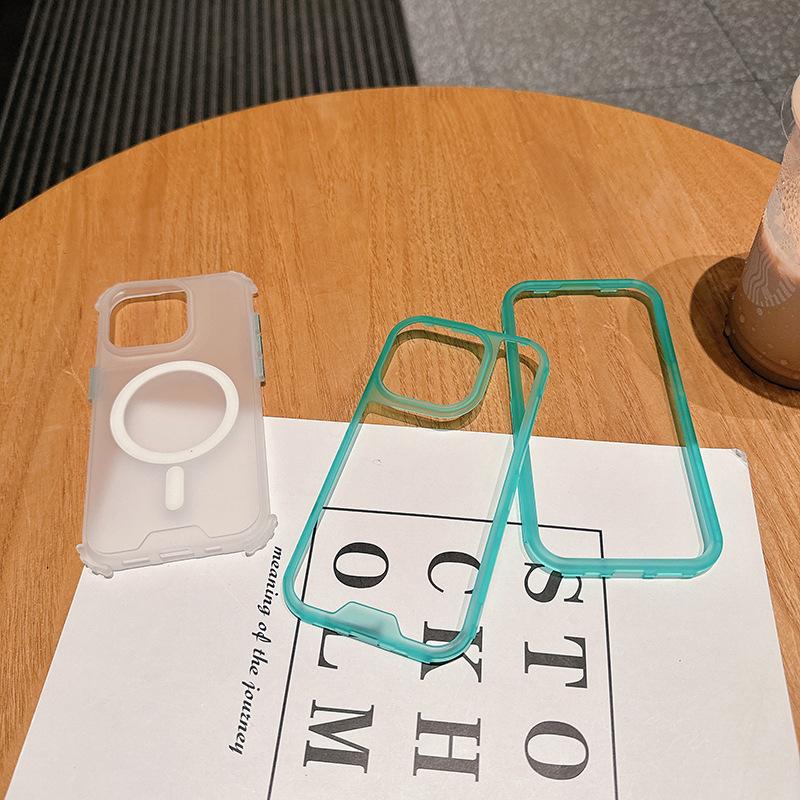 Three-in-one Magnetic Phone Case for IP16 Pro Max Second Generation Colorful for IP16pro Transparent TPU