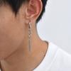 Punk Men's Huggies Earrings,Vintage Long Chain Stainless Steel Ear Drop,Stylish Cross Earring Gift