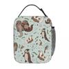 Süßer Otter im Wasser Muster Isolierte Lunchtasche für Damen Büro Kühlertasche Thermische Lebensmittelbox Tragbare Lunchboxen Behälter