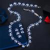 Trendy Zircon Leaf-Shaped Bridal Necklace Dress With Temperament Earrings Two-Piece Set