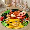 Beautiful Lion King Cub Friends Jungle Floor Mat, Sunny Yellow Vintage Feel, Cute Companion for Baby Nursery and Play Area with Calm