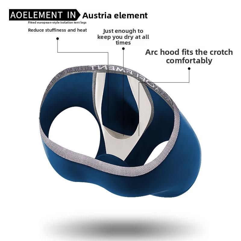 Men's Spring and Summer Gun Bullet Separation Scrotal Support Bag Anti Wandering Mid Waist Flat Angle Underwear
