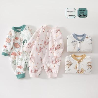 Unisex Neugeborenen Stepp-Baumwoll-Strampler - Knochenloser Jumpsuit für Säuglinge und Kleinkinder