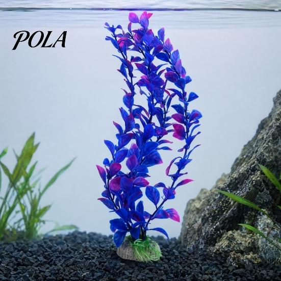Stable Fish Tank Plants Artificial Water Plant, Aquarium Decoration, Purple Blue Gradient Color Durable Plant Decoration Plastic Leaves, Safe Ornament