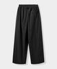 Yujen Double-Pleat Wide Cotton Elastic Waist Pants_Black