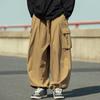 Men Cargo Pants Oversized Solid Color Vintage Style Corduroy High Street Style Straight Wide Leg Multi Pockets Streetwear Outdoor Travel Trousers