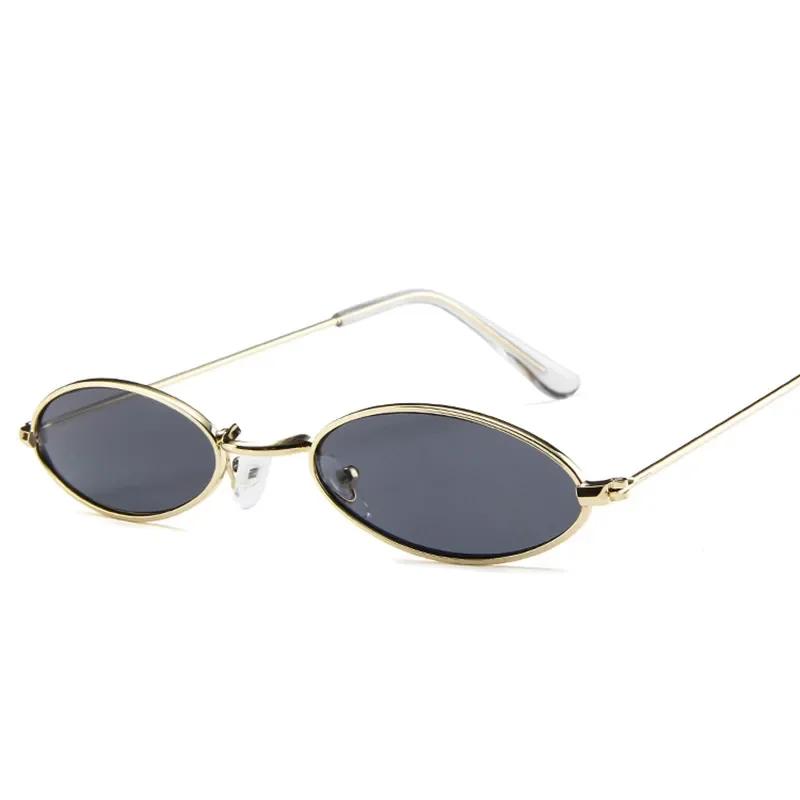 

Unisex Retro Small Oval Sunglasses for Men Male Retro Metal Frame Vintage Small Round Sun Glasses for Women