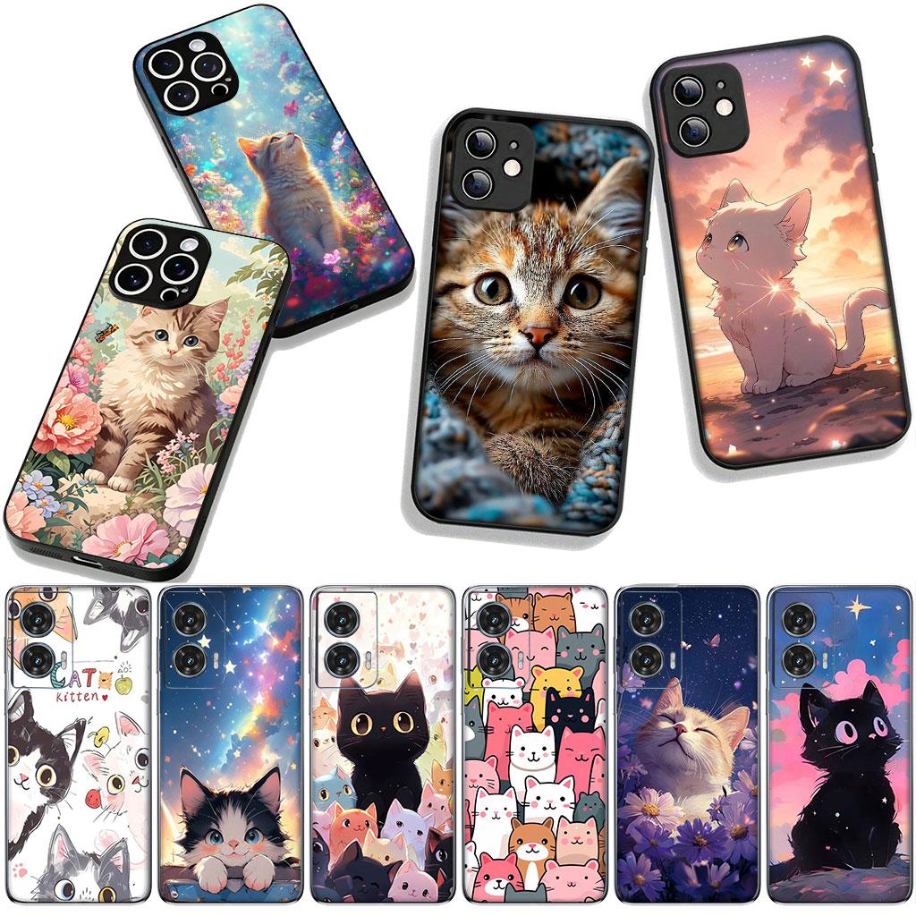 Cartoon Kitten Cat Eyes Lovely Phone Cover for Apple iPhone 16 15 14 Plus 13 12 Mini 17 Pro Max + ProMax 16E Air Case