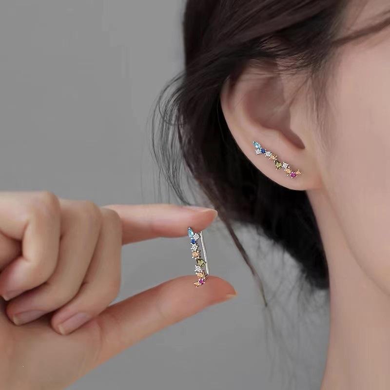 925 Sterling Silver Zircon Stud Earrings: 2024 Niche Luxury Jewelry for Women