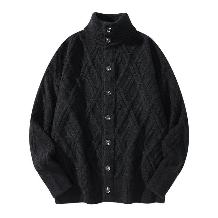 Fashion Casual Men's Cardigan Stand Collar Knitwear Autumn Winter Sweater Coat