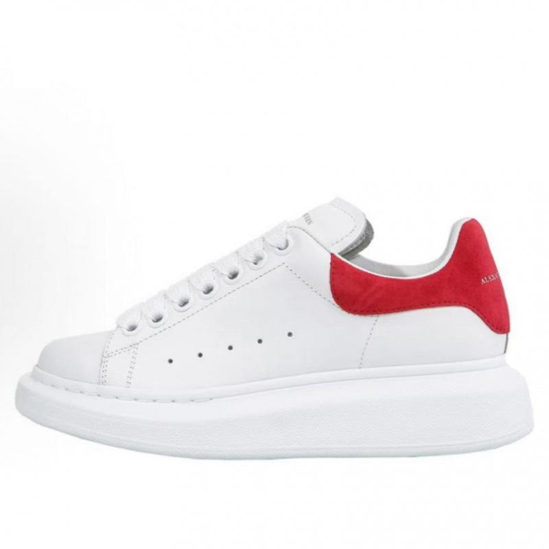 Original Mcqueen White Shoes Cowhide Versatile Board Shoes Men'S And Women'S Platform Muffin Shoes Increased By 5Cm