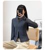 Women's Stand Collar Velvet-Lined Sports Jacket for Running, Cycling, and Yoga - Long Sleeve for Autumn & Winter