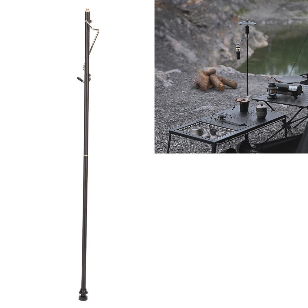 Black Portable Lantern Stand Aluminum Alloy Folding Lantern Stand Durable Light Stand  Outdoor Use