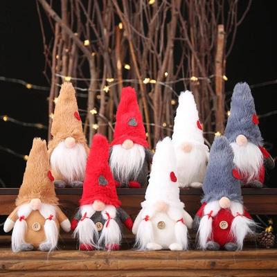Kreativer Weihnachtsanhänger Plüsch Gesichtsloser Schnurrbart Puppe Heimdekorationszubehör für Wohnzimmer