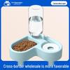 Heart-Shaped Dual Pet Bowl with Automatic Water Dispenser for Cats and Dogs
