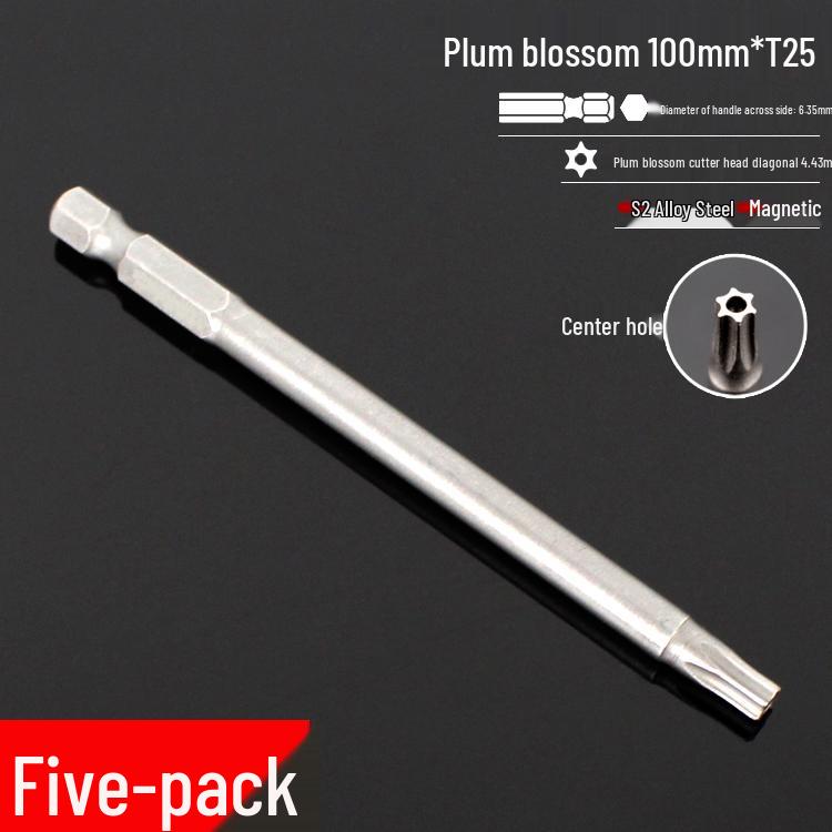 Plum Blossom S2 Magnetic Hex Screwdriver Set - 6.35mm Pneumatic Drill Bit Set