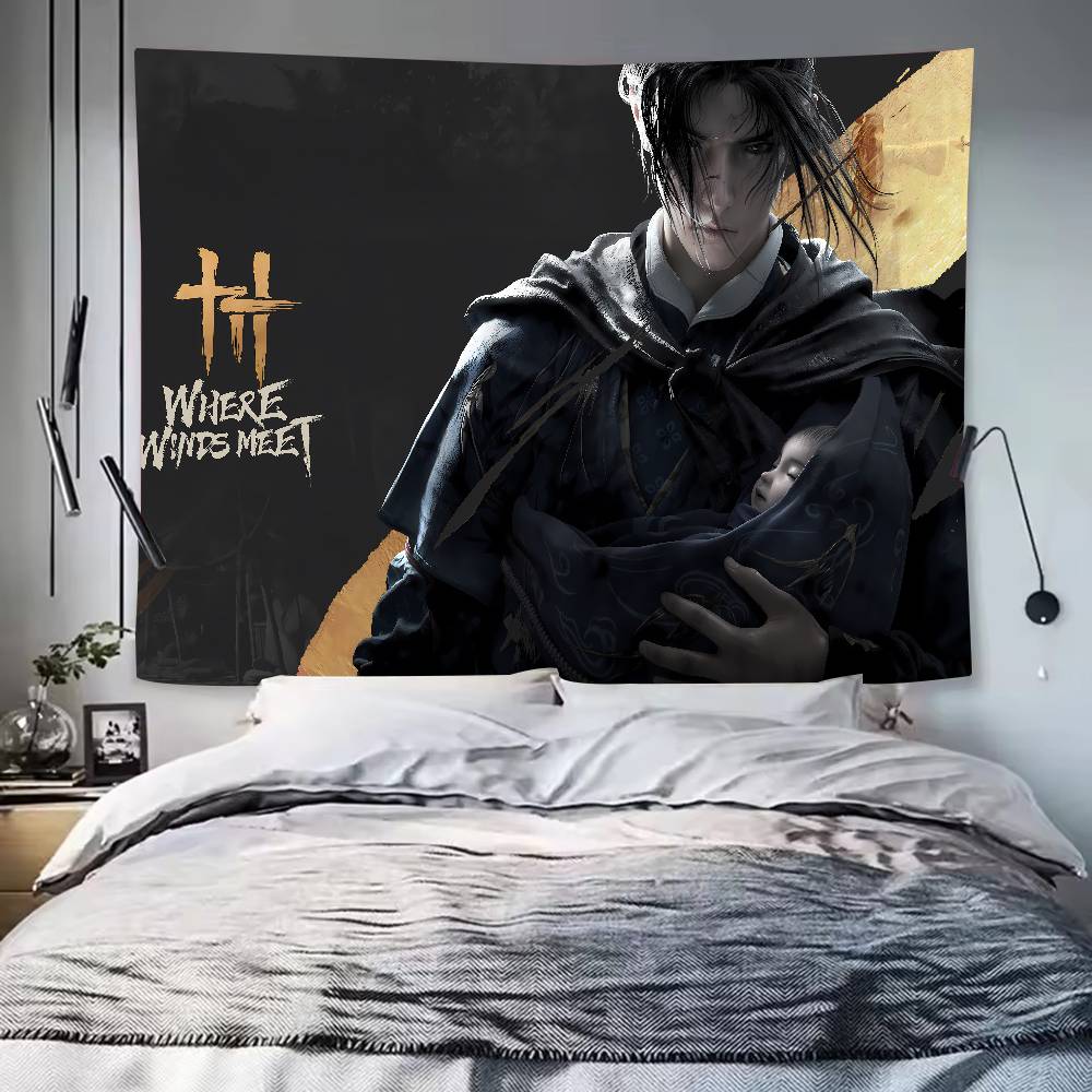 Fashion Hot Cool Video Game Where Winds Meet Tapestry Wall Hanging Wall Rugs Dorm Decor Blanket Camping Decoration Tapestry