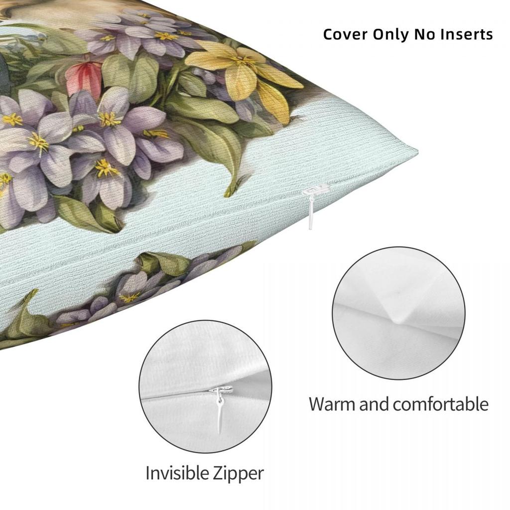 Easter Egg Pillow Cover Bunny Cushion Cover Polyester Graphic Pillow Case Morden Pillowcases For Sofa Bedroom Home Decor