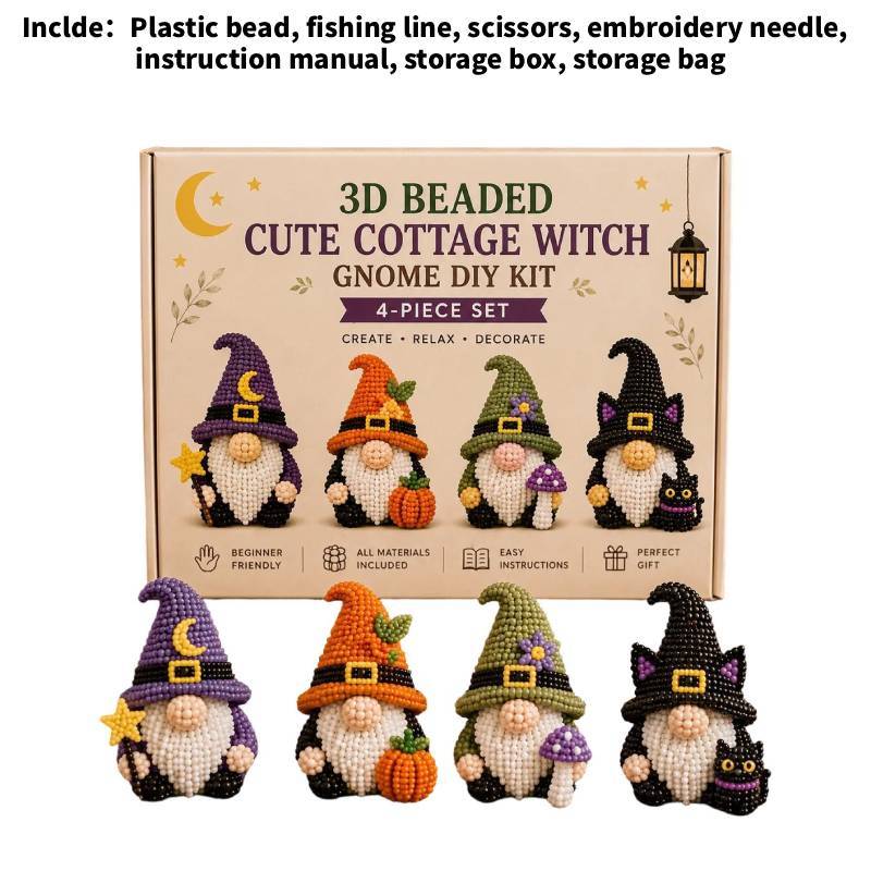 Diy 3d Bead Kit With Cartoon Gnome Figurines For Handmade Gift Creation
