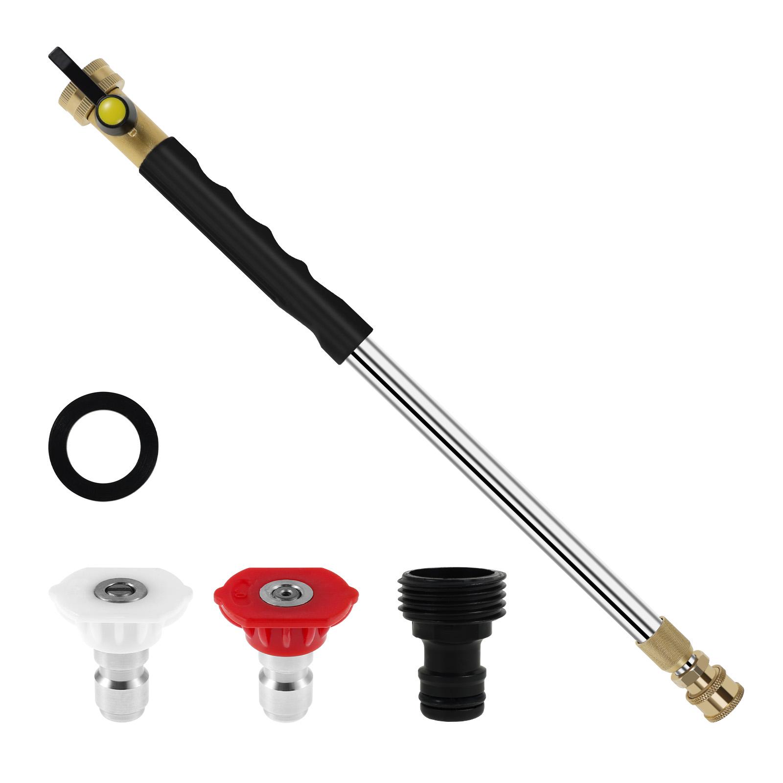 

48-82CM Adjustable High Pressure Washer Wand Garden High Pressure Cleaning Telescopic Water Gun with 2 Interchangeable Nozzle