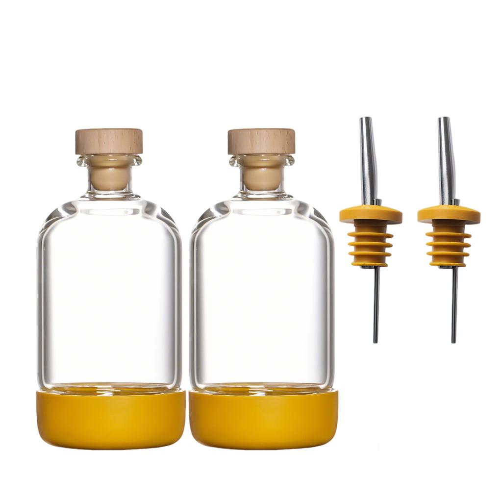 Inmeet Bar Professionelles 2-teiliges Tauchflaschen-Set Mehrzweck-Glasflasche mit Stopfen für Wein Saft Öl Haushaltsgebrauch