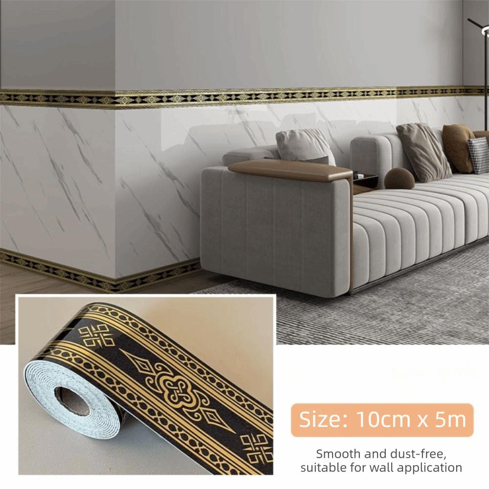 DIY 10 Meter Wall Base Thickened Self Adhesive Wall Sticker Anti-collision Soft Decoration Strips Living Room