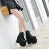 Hentian High Thick Heel Short Boots Women's European and American Fashion New Style Stage Show Large Size Slope Heel