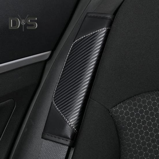 2Pcs Car Seat Belt Cover Carbon Fiber Safety Belt Shoulder Guards Breathable Safety Harness Pad for Protecting Neck Shoulder