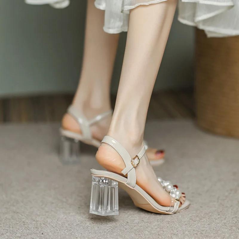 Fashion Sandal Outdoor Pearl Woman Shoes Designer High Quality Footwear Comfortable and Elegant on Offer Asian Size Sandals for Women