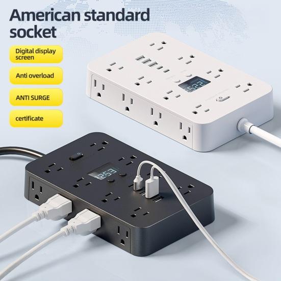 Powerful High Current Socket with Charger Multi-Slot Design 16 AC 3 USB 2 Type-C