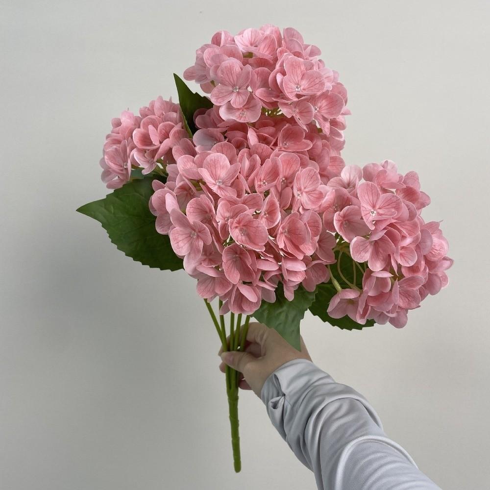 4 Heads Artificial Hydrangea Flower Realistic Faux Flowers Hydrangea Flowers Branch Outdoor Party