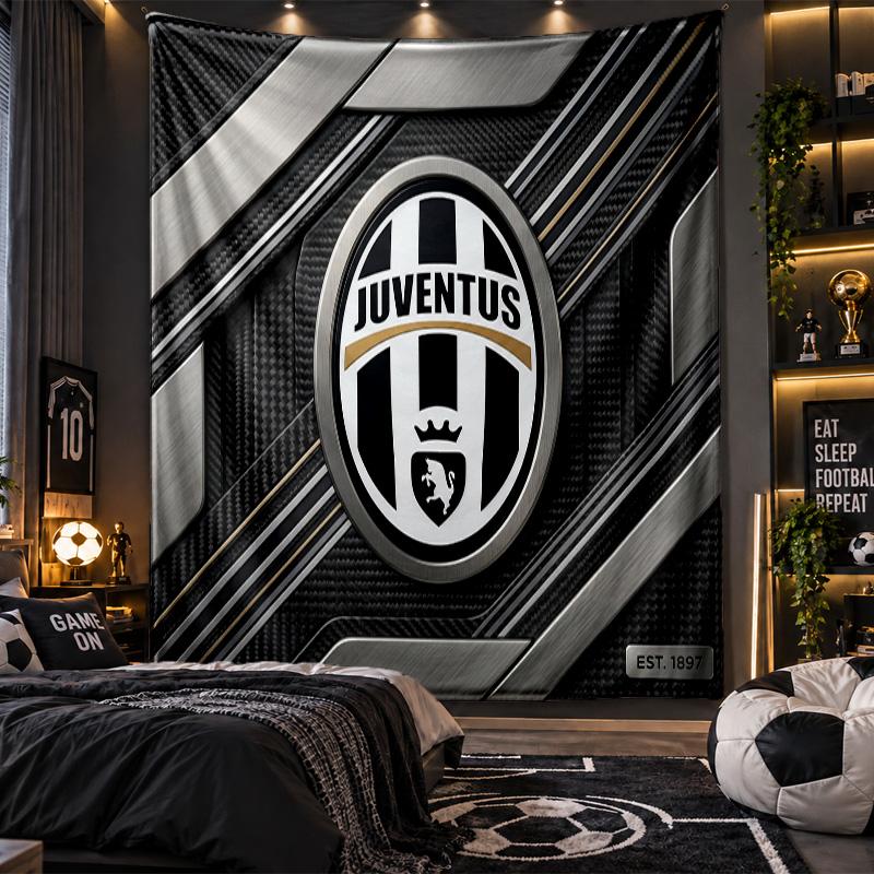 Arazzo da Appendere a Parete Tessuto Stampato Juventus FC per Soggiorno Camera da Letto Decorazione per la Casa