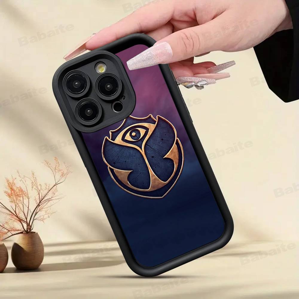 Coque de téléphone avec logo musical T-Tomorrowlands pour iPhone 17 16 15 14 13 12 11 Pro Max Coque arrière en silicone