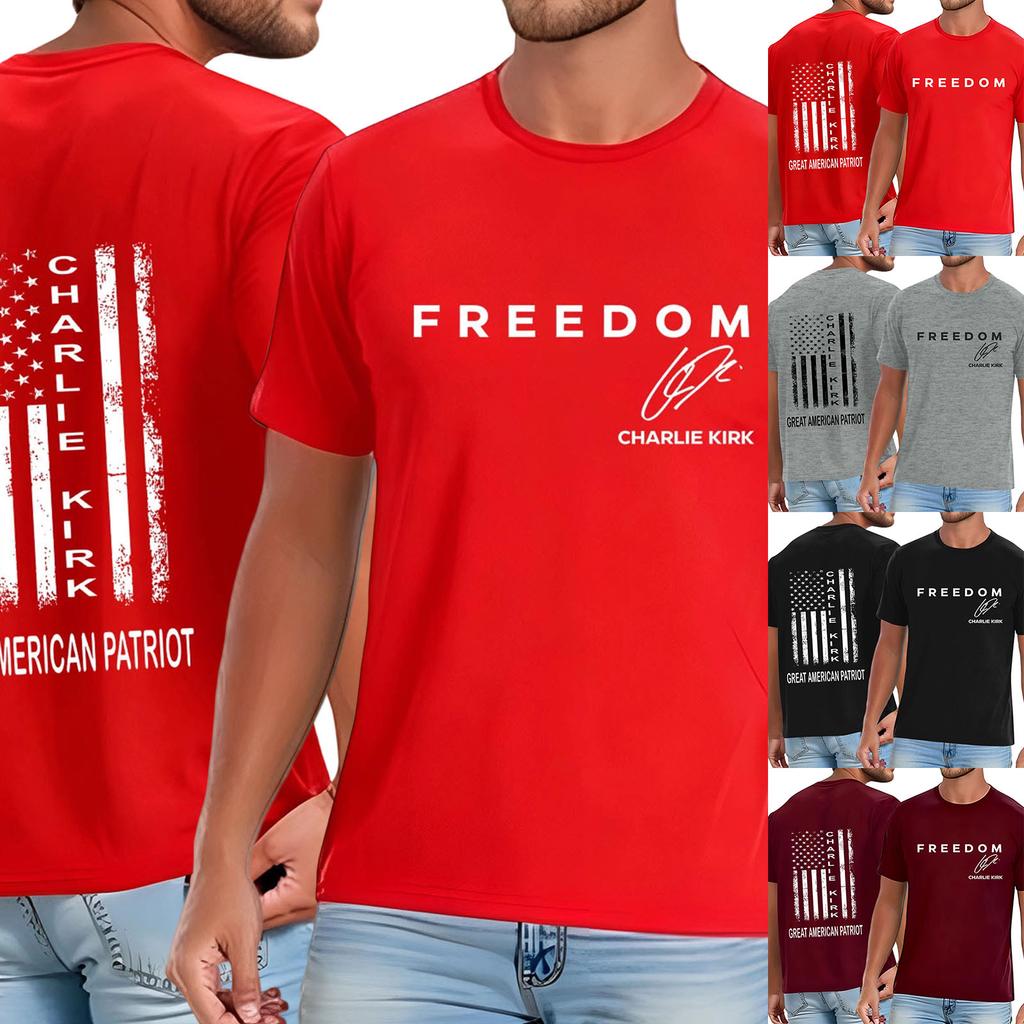 Men's Casual Daily Printed Top Round Neck T-shirt