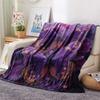 Purple Flower Butterfly  Print Flannel Blanket, High quality Comfortable for All Seasons, Home Decor, Warmth and Comfort