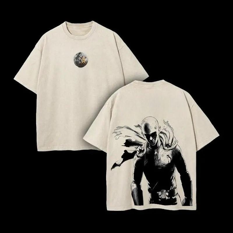 

Hot Anime ONE PUNCHMAN Saitama Graphic Tee Men Oversized Clothing Washed Cotton Tshirt Casual Tshirt Harajuku Vintage T Shirt S